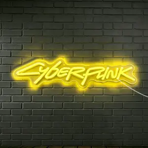 Cyberpunk Acrylic Neon Sign, USB Adjustable Light, Wall Mounted, Ideal for Gaming Room, Fashion Store, Cyber Party, Birthday Gift, Festival Decor
