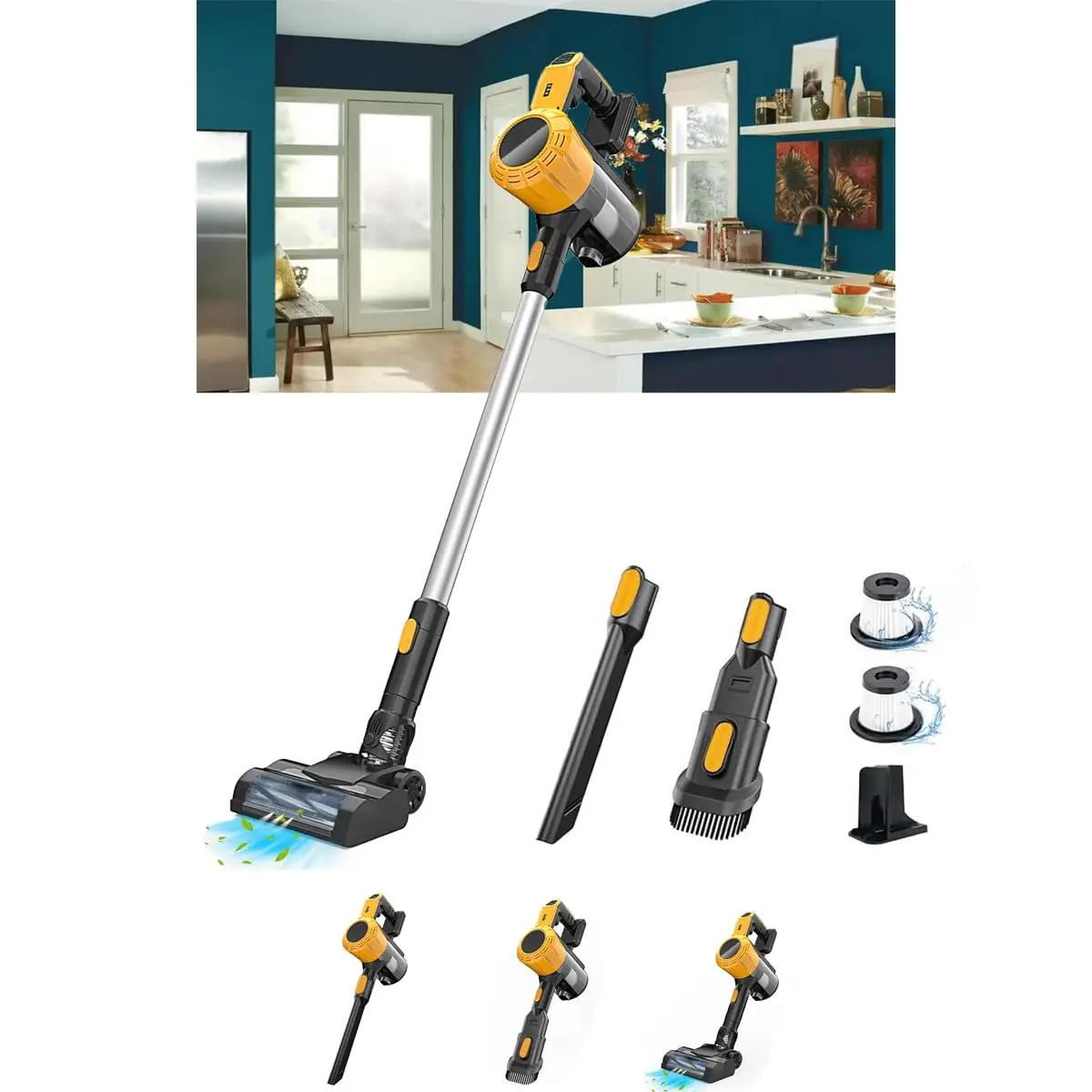 Dewalt 20V PLBT Vacuum Cleaner for Home with Wall Bracket, StickVacuum Cleaner for Hard Floors, 6in1 Cleaner, Dewalt 30KPA