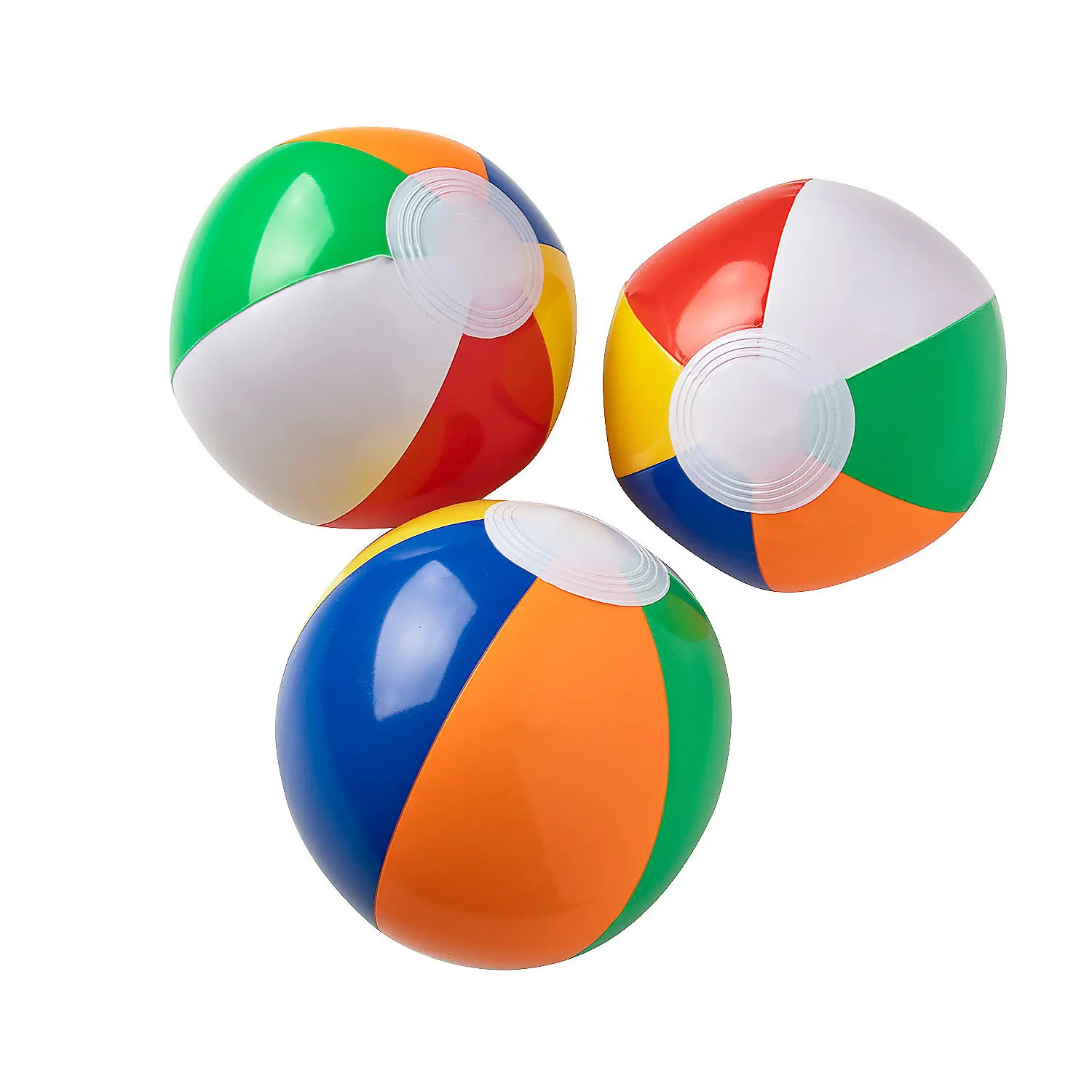 Oriental Trading Company 12-Pc 5 in Vinyl Prize-Ready Mini Inflatable Balls Set, Multi-Colored Classic Sports Toy for Kids Learning, Beach Party Fun, Adults’ Backyard Gatherings