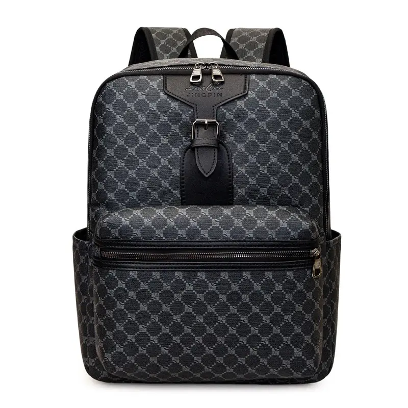 Fashion Luxury Men's Backpacks High Quality Large Capacity Computer Bag Waterproof PU Shoulder Handbag Vintage Style School Bag