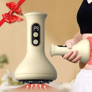 USB Rechargeable Electric Gua Sha Cupping Device, Adjustable 9 Levels Strength, Adjustable Intensity with Heated Base, Home Massage Tool for Full Body Use