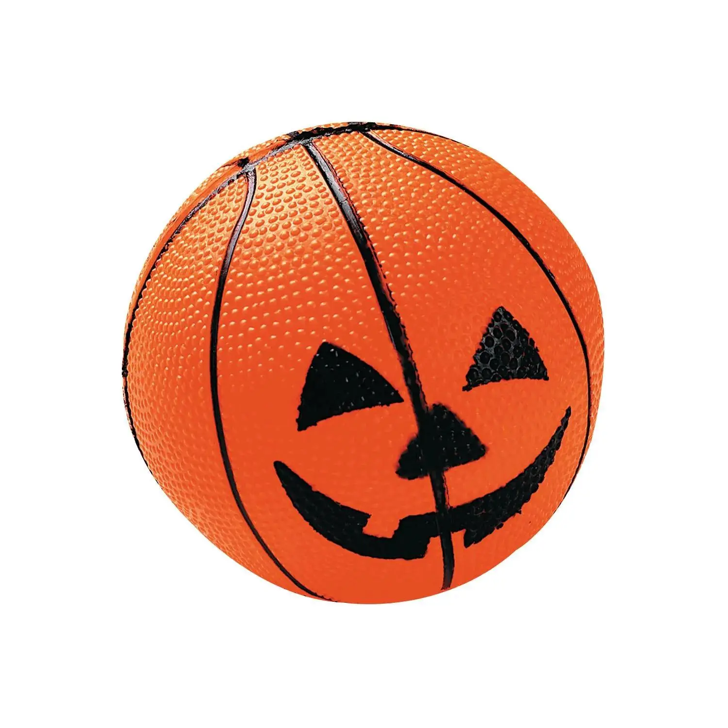 3 1/2" Jack-O’-Lantern Face Orange Vinyl Basketballs - 12 Pc.