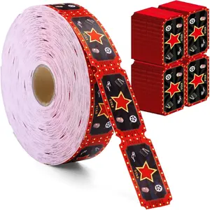 1000 Pcs Movie Tickets Roll Movie Night Party Invitations Carnival Raffle Tickets Numbered Card Events Door Prizes Drinks Entry for Theater Theme Birthday Party Favors Supplies (Movie Night)