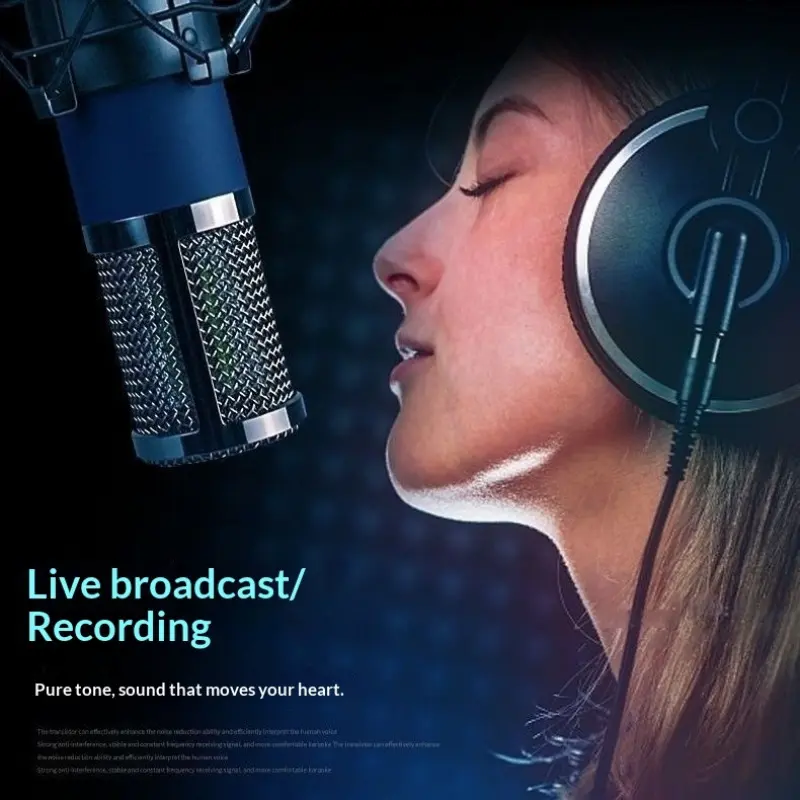 Professional High Quality Condenser Microphone for Recording,Singing,Streaming,Home Studio, Live broadcast equipment