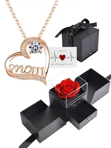 Elegant Heart Detail Pendant Necklace, Hollow Out Design Rhinestone Decor Necklace, Fashion Matching Luxury Accessories for Women