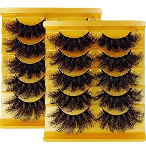 10Pairs/2Pack Dramatic Volume Eyelash Extension Faux Mink Long Lasting Fluffy Thick Long Fake Lashes Comfortable for Stage & Daily Makeup Eyelash Extensions Set