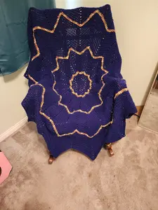 Handmade Crochet Round Ripple Blanket