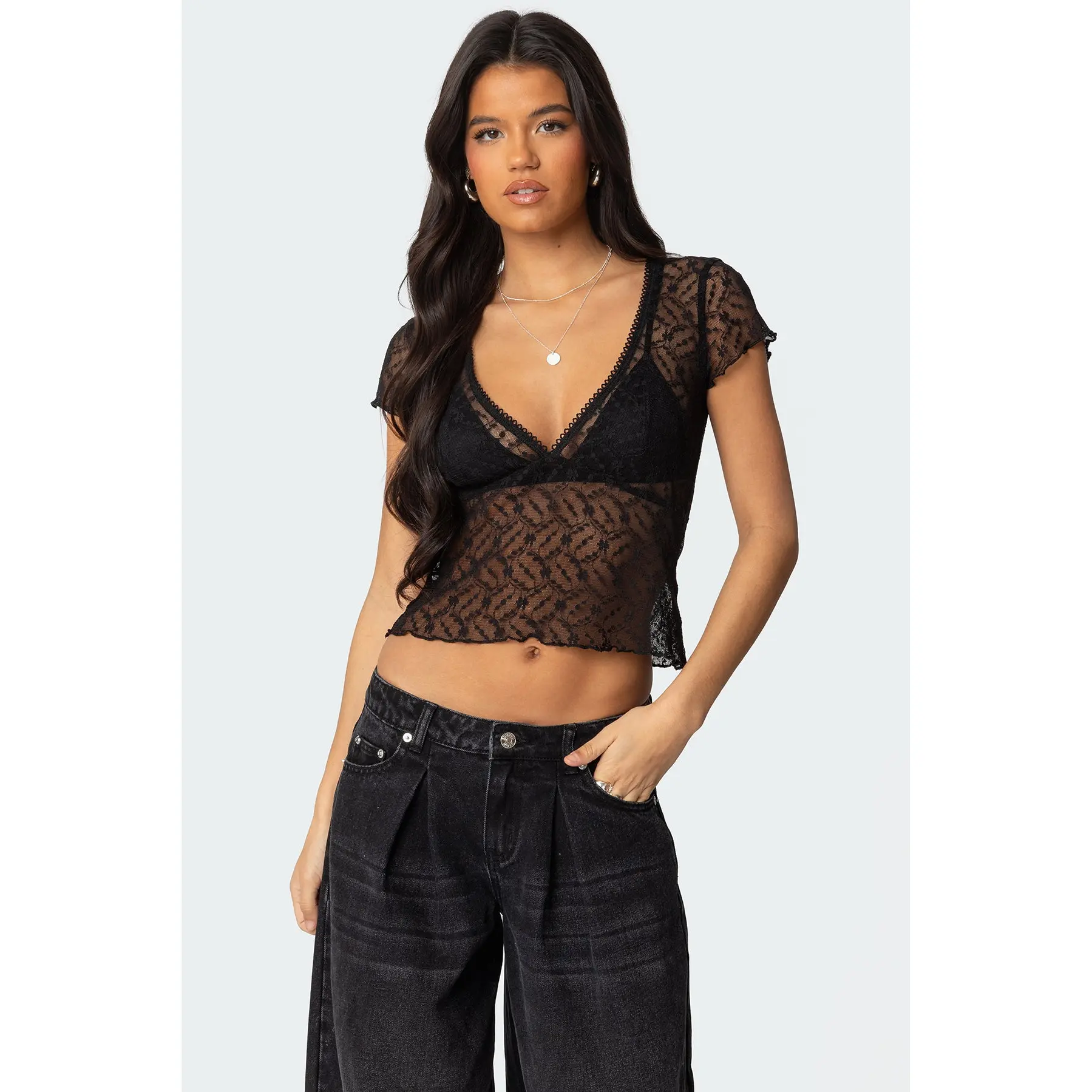 Julie Sheer Lace Top