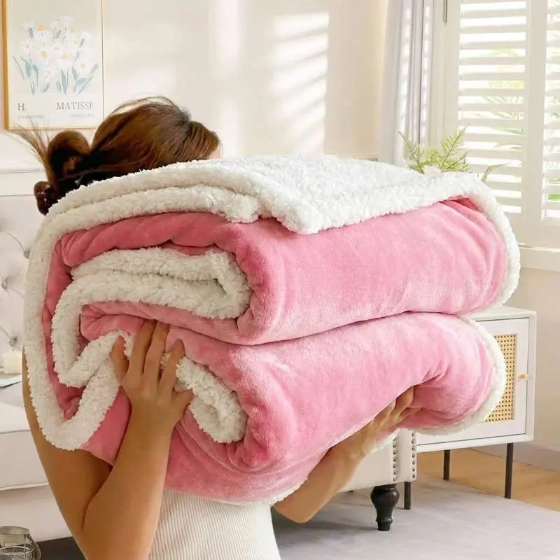 Cosybay Fleece Throw Blanket (50x66 in) - Soft, Fluffy, Cute Aesthetic Blanket for Sofa, Bed, All-Season Use, Room Decor, Dorm Room Inspo, Bedroom Items, Father's Day Gift