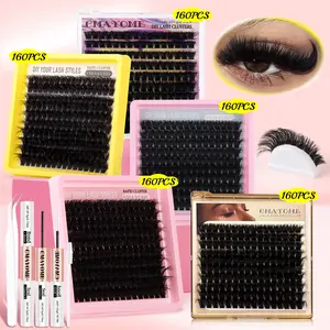 4 Styles Mega/ ultra/Dramatic/Volume/Lash Clusters Kit, Water Proof Lashes Eyelash Clusters Extensions with Everything You Need for Beginners and Proficient, DIY at Home Easily, Extension Soft comfortable Easy Apply Natural Look for Makeup Daily Life