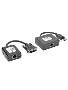Tripp Lite TRL-B150-1A1-DVI Active DisplayPort to DVI Extender Kit Over Cat5-6 Cable - Pigtail-Style Transmitter & Receiver with USB Plug, Digital Stereo Support - 125 ft.
