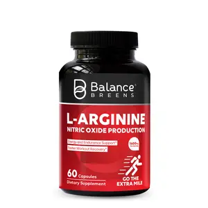 Balance Breens  L-Arginine Nitric Oxide Production - 60 Capsules - Endurance and Energy Support Supplement