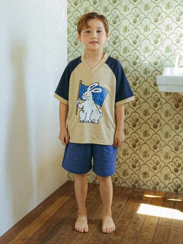 [BELITA & BOYS] Blue Heart Stich Pocket Short