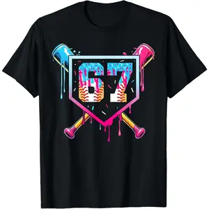 Baseball Ice Cream Drip#67 T-Shirt, 67th Birthday Player Tee