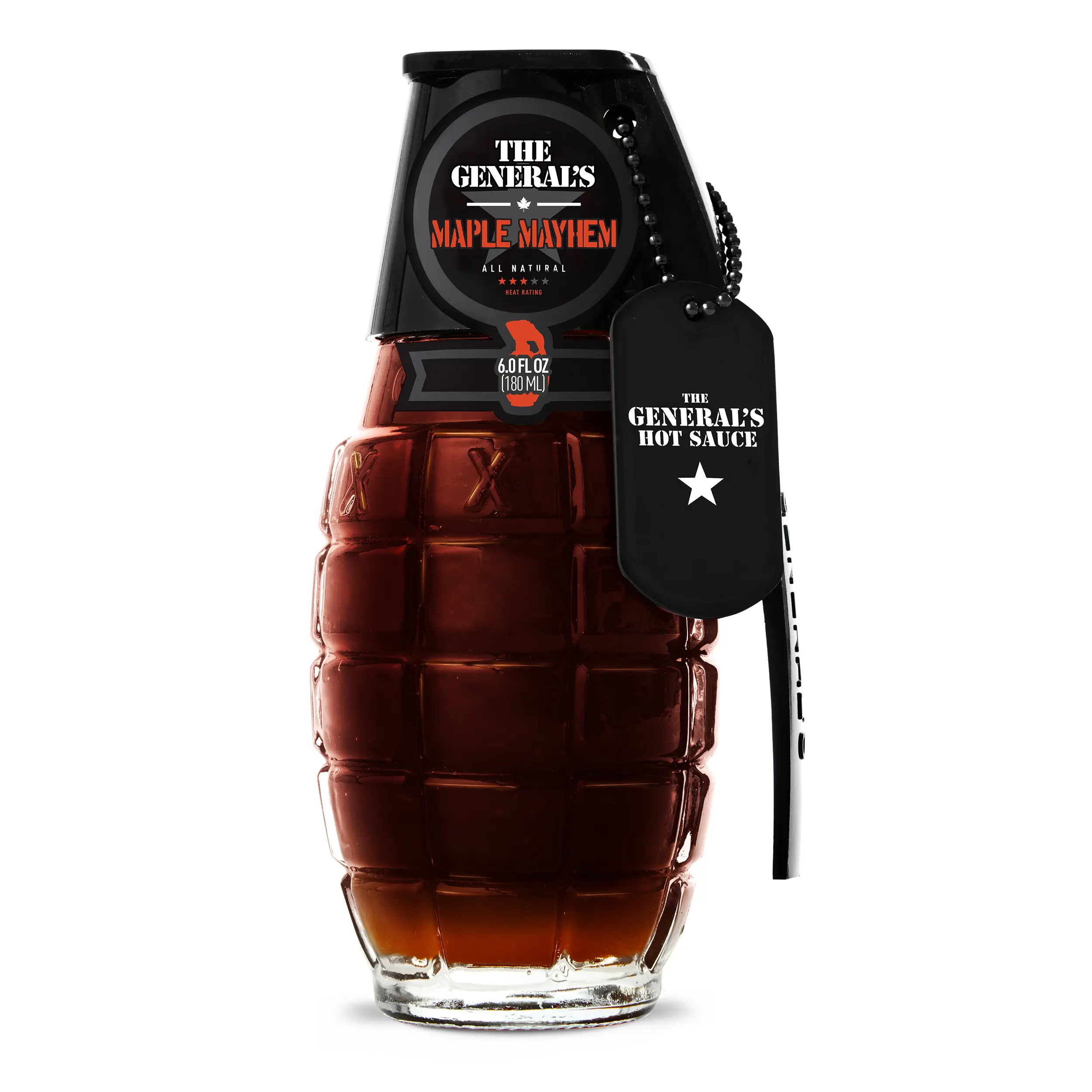 The General’s Hot Sauce - Maple Mayhem - Habanero-Infused Maple Syrup, 86% Peppers, American-Grown, Veteran-Owned, Gluten Free, Perfect For Chicken & Waffles, Holiday Hot Sauce Gift, 6 oz