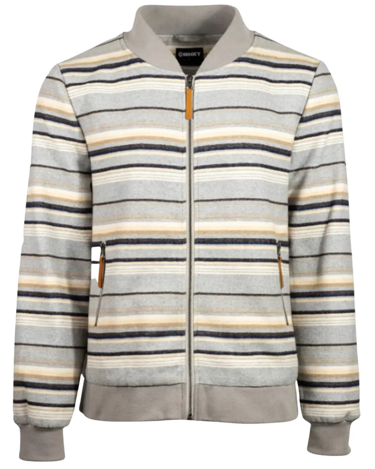 Hooey Men's Men'S Striped Full-Zip Bomber Jacket - Hj090gyst