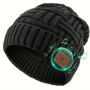 Wireless Headphone for Sports Music Hat, Smart Cap Gift for Men Women, Winter Earbuds Mic Speaker Hands-Free Call Outdoor Use Wireless Bt Headset