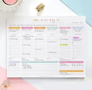 Weekly Planner - Premium 52-Sheet Tear-Off Notepad, 8.5 x 11 inches, Clean Colorful Design, Perfect for Work, School, Projects, and Entrepreneurs, Female & USA Owned Business