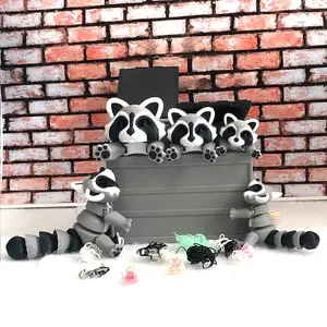 Dumpster Raccoon, 3D Printed Articulated Racoon, Trash Panda with Optional Dumpster, Articulated Raccoon Fidget Toy Raccoon
