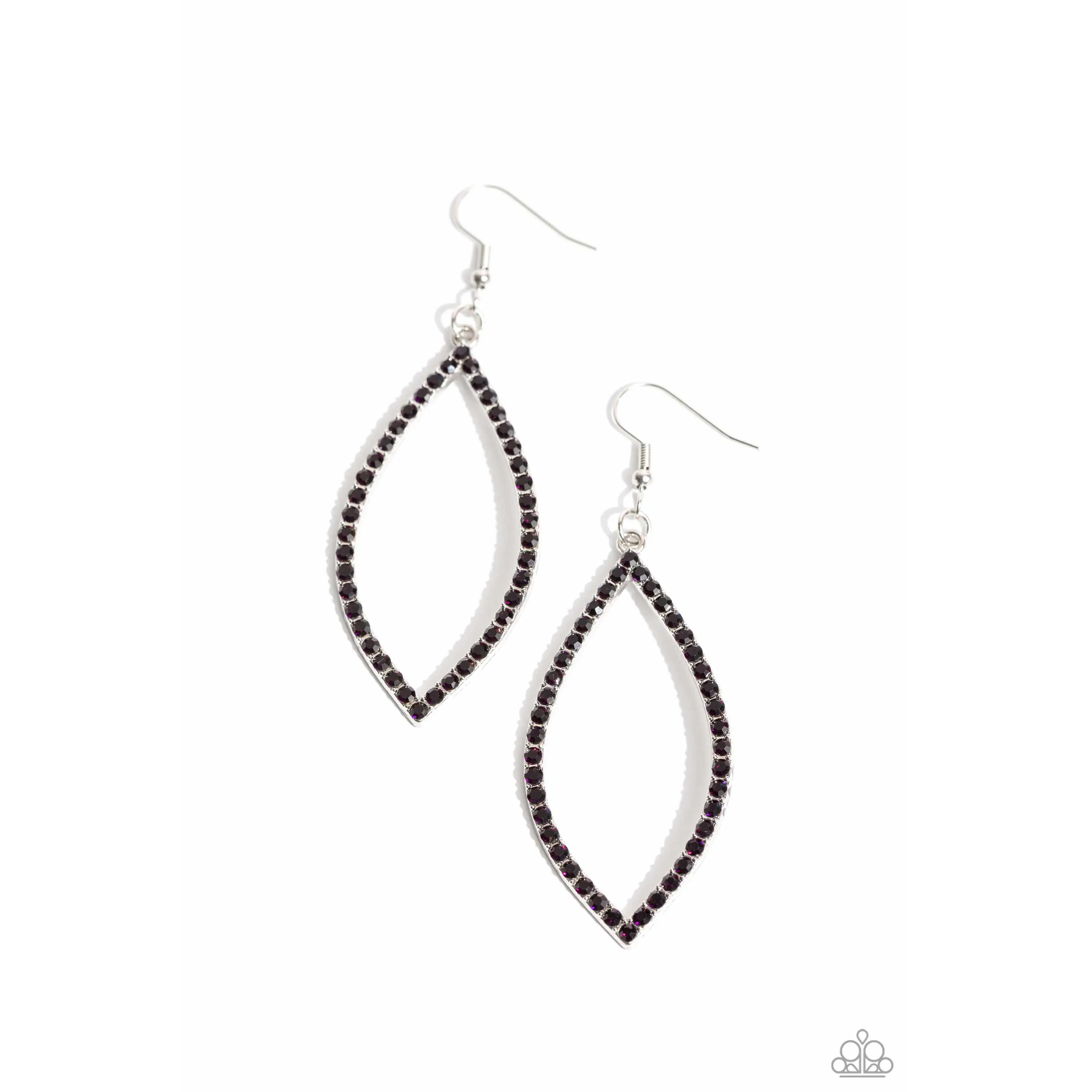 Prosperous Prospects - Purple Rhinestone Silver Earrings - Paparazzi