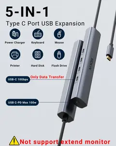 MOKiN 5-IN-1 10Gbps USB C to USB C Hub Multiport Adapters for Versatile Connections