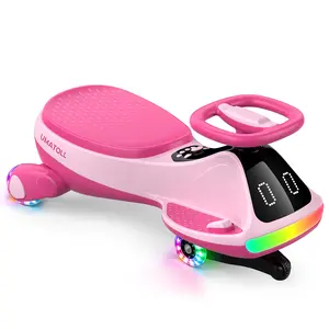 UMATOLL Electric Wiggle Car with Pedal Ride On Toys for Kids Ages 3 and Up Anti-Rollover Flashing Wheels Bluetooth Music Boys Girls Gifts Devil Drift Car whiteelephantgift