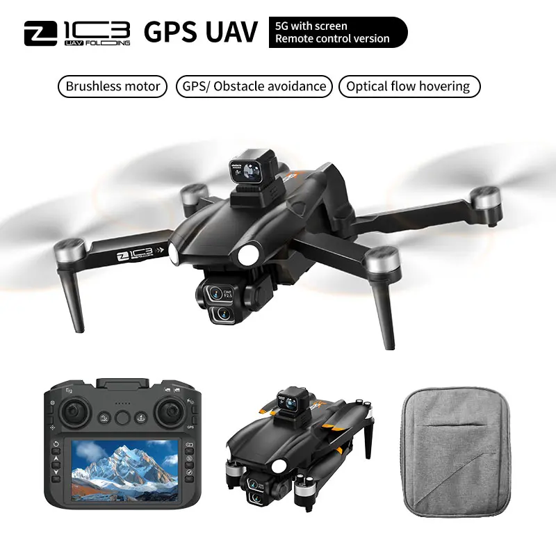2026 Brushless Motor Quadcopter with GPS, HD Camera, 4.5-in Screen Remote Controller, 4-Way Obstacle Avoidance, ESC-Adjustable Camera, Return-to-Home, 360° Rolls, 3 Batteries (Up to 45 Mins Flight) - Ideal for Amateur Aerial Photography, Gifting