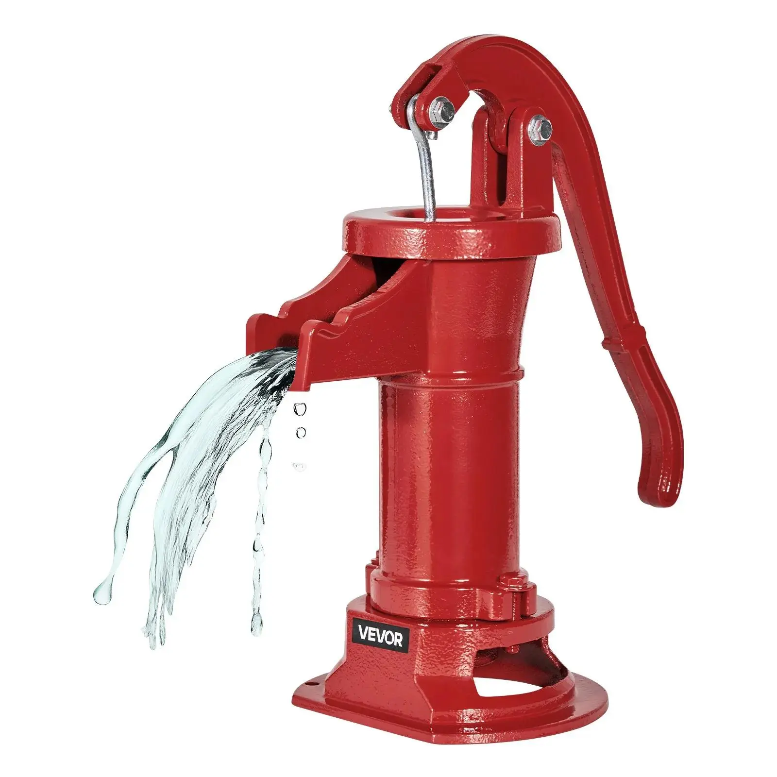 【summerfinds】VEVOR Well Hand Pitcher Pump, 25 ft Maximum Lift, Antique Cast Iron Manual Hand Water Pump, NPT 1-1/4 in Connection, Easy Installation, Old Fashioned for Outdoor Garden, Pond, Backyard, Farm, Red, Hand Water Well Pump
