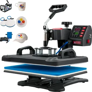 VEVOR Heat Press, TikTokShopBlackFriday, 5 in 1 Heat Press 12x15 Machine Machine, Digital Precise Temperature Control, Clamshell Sublimation Transfer Printer Fast Heat-up, Vinyl Heat Press for Mug Cup T-Shirt Plate, 900W