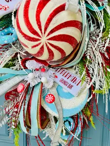 Peppermint Dreams: Peppermint Candy Theme with Red and White Striped Ornament and Ribbon Decorations