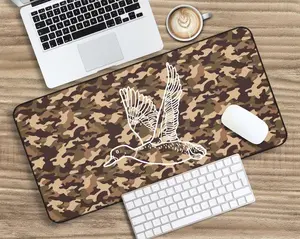 Old school camo desk mat, camo mouse pad, large desk mat, xxl desk mat, beige brown desk mat, duck camo mallard duck hunting, Southern style mouse pad