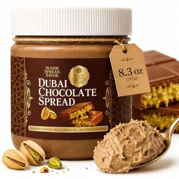 Dubai Chocolate Filling with Kataifi Pistachio Cream – 8.3oz Luxurious Middle Eastern Chocolate Delight – Rich, Creamy Texture, Premium Gourmet Gift