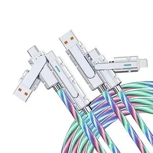 4-in-1 Multi 240W Fast Charging Cable, Mobile Data Cable, Smart Quick Charge, High-Power Fast Charging, Compatible with Apple Type-C Charging Smartphone Cellphone