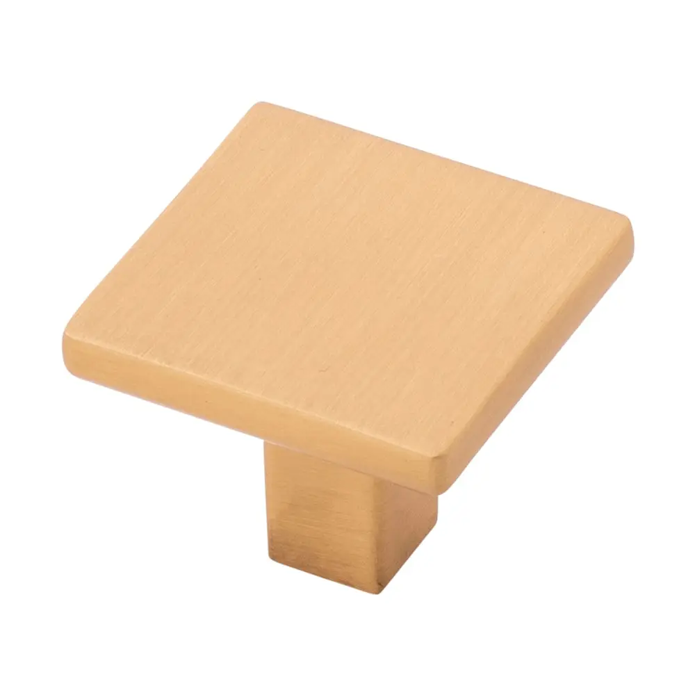 Belwith BWHH075341 BGB Highly Durable Stable 1.25 in. Square Doorknob for Dresser Drawers, Brushed Gold Brass