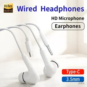 Upgrade Your Audio! Type-C 3.5mm Wired Earbuds with HiFi Stereo & Mic | Plug & Play