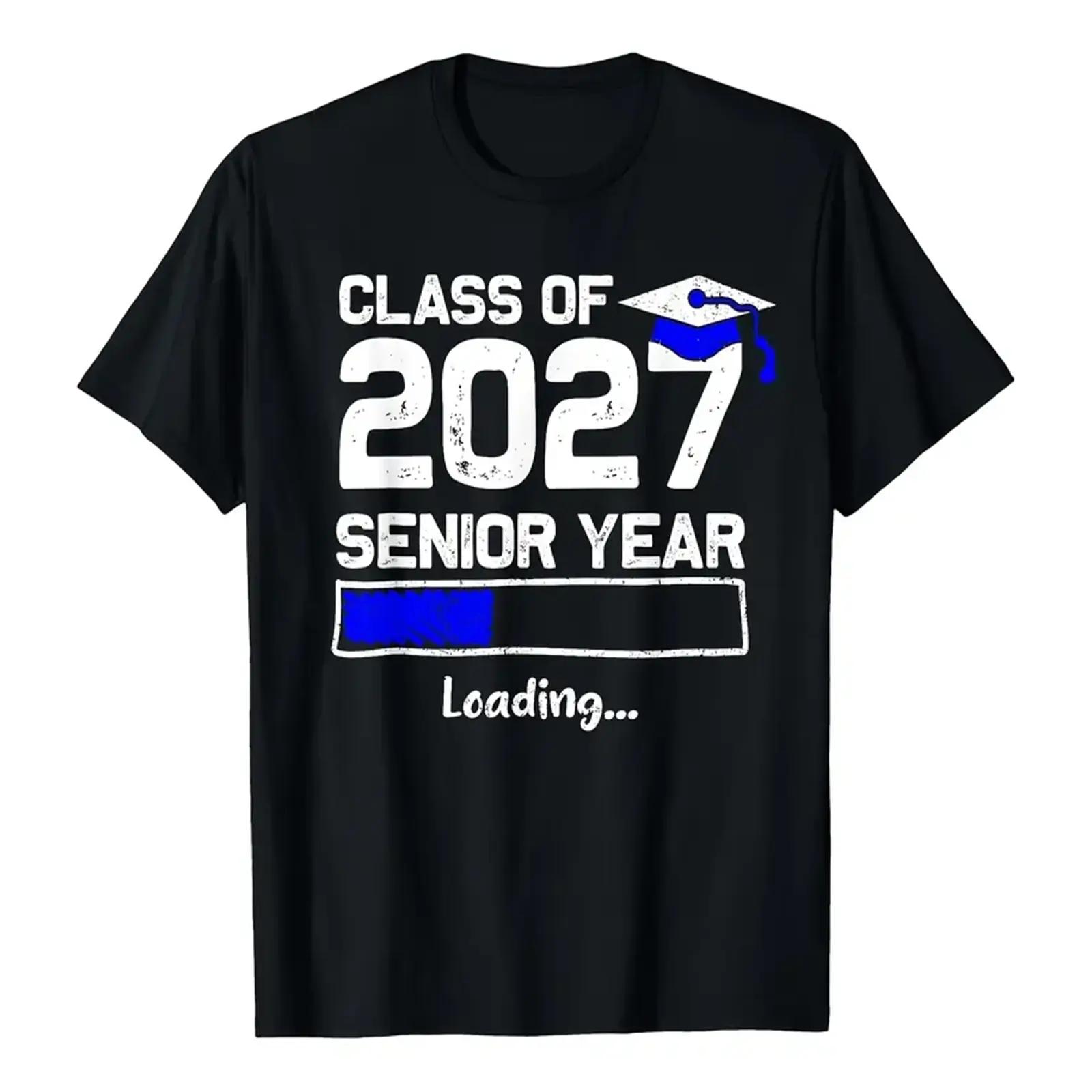 Unisex "Class Of 2027 Senior Year Loading" Funny Graduation Progress Bar Tee
