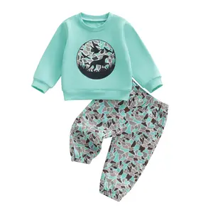 Babamoon Kids Baby Boy 2pcs Hunting Outfits Set Camouflage Animal Print Long Sleeve Crew Neck Sweatshirt Tops and Jogger Pants Toddler Boys Fall Clothes Set
