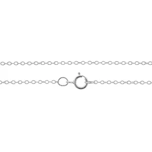 Sterling Silver 1.4x1mm 18" Cable Chain With Spring Ring Clasp - 1pc