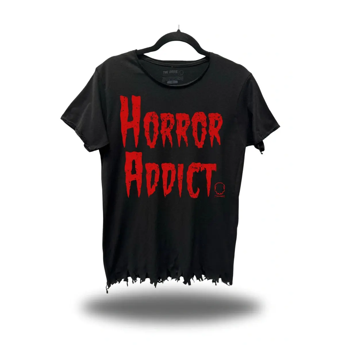 Men's Streetwear Horror Addict Short-Sleeve Shredded Bottom Road Rash T-Shirt, Menswear Top