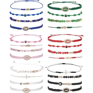 24/12 Mexican Braclets Virgin Mary San Judas Bracelet For Women Red String Evil Eye Green Beads Anklets