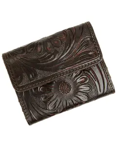 Shyanne Women's Briarwood Tooled Trifold Credit Card Wallet - Sasu26wt3-Bn