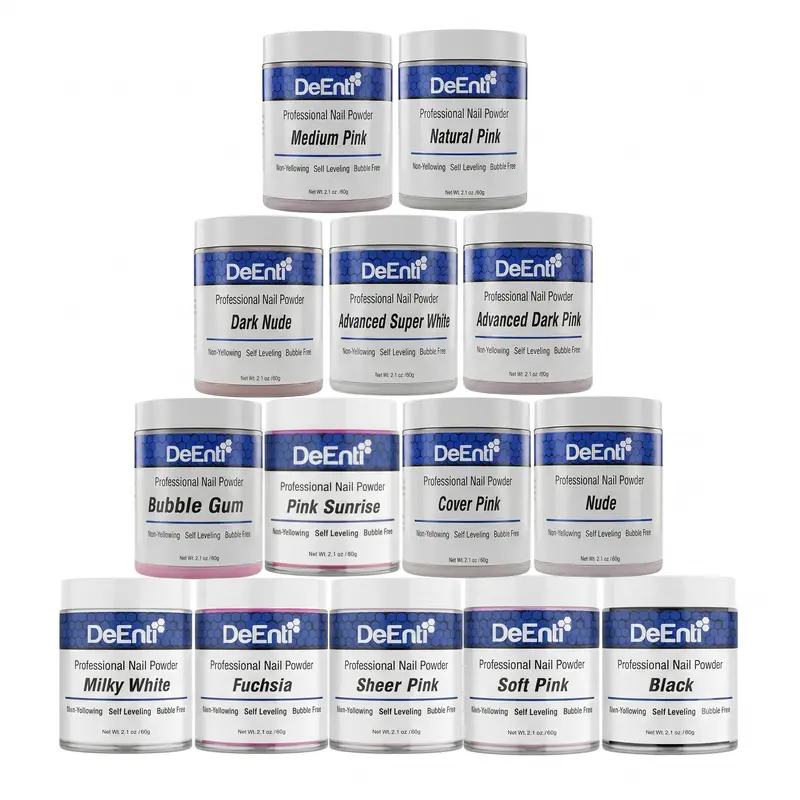 DeEnti 2.1 oz Classic Professional Acrylic Nail Powder - Smooth, Consistent, Salon Quality Acrylic Powder Dip for Manicure, Nail Art, Fake Nails, Nail Carving