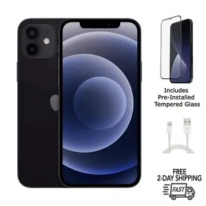 Refurbished Apple iPhone 12 (Fully Unlocked) A2172 Excellent Condition with Pre-Installed Tempered Glass Screen Protector and 1 Year Warranty