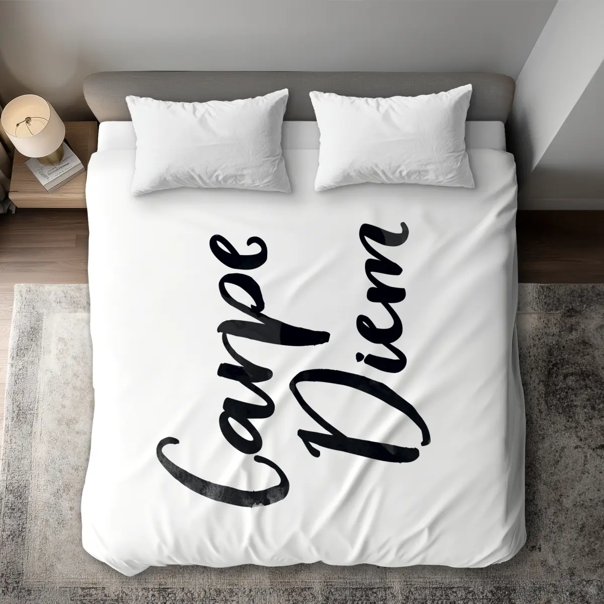 360 Stand King Size Duvet Cover - Carpe Diem Shapes, Modern Design, Microfiber Face, for King Size Bed, Stylish Textile Bedding Linen, Decorative Duvet Cover, Bedding Decor