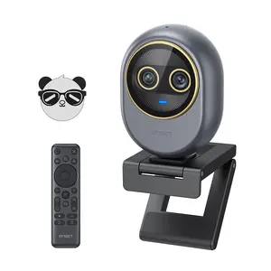 EMEET Piko Dual-Camera 4K Webcam for Streaming, Wide-Angle & Telephoto Cameras, Max 11X Hybrid Zoom, 0.2s Autofocus, Remote Control, 3 Mics, Panda Privacy Cover, USB C-C&C-A, for Streaming/Work/Study