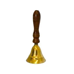 Brass Bell with Wooden Handle 5" for new beginnings, clarity, and confidence.