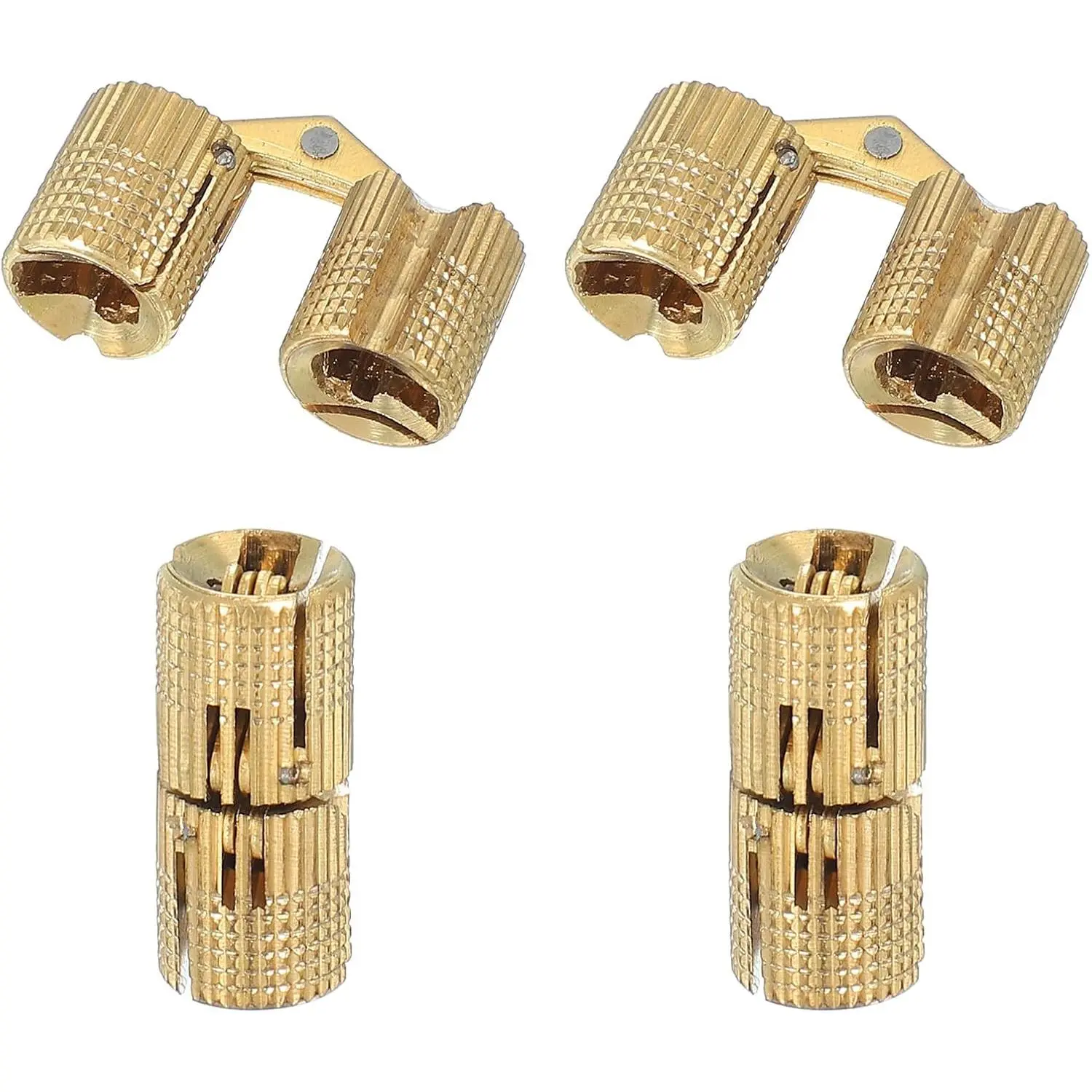 12mm Round Hidden Hinge, 4 Counts 180 Degree Opening Angle Hidden Hinge, Furniture Hinge for Home Kitchen Cabinet Hardware