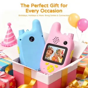 Video Walkie Talkies (2pcs) with Voice Changer, Video Call,Take A Picture, Dual Cameras for Indoor Play Camping Hiking Travel Birthday Gift, Outdoor Communication, Travel Essentials, Colorful Design, Durable(2412-2462MHZ)