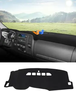 KUST Dashboard Cover Mat for 2007-2013 Chevy Chevrolet Silverado/GMC Sierra with Two Glove Boxes Accessories Dash Cover Flannel Dash Mat Sunshade Glare UV Rays Protector