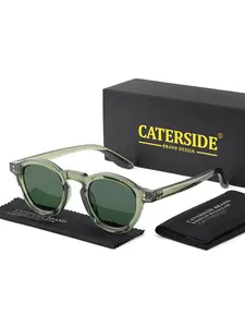 Unisex Vintage Trendy Polarized Sunglasses, Retro Round Frame Sunglasses, Fashionable Sunglasses for Outdoor Sports, Travel, Driving, Party, Daily Clothing Decor